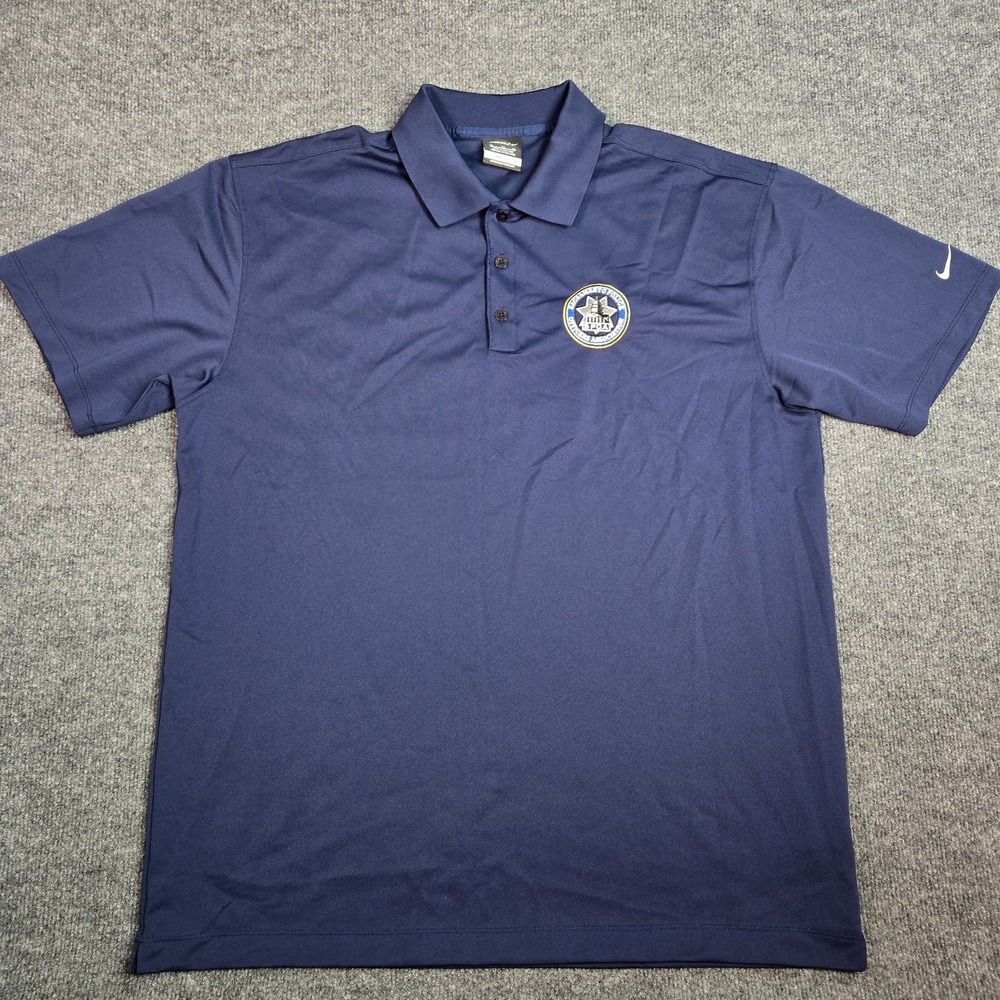 Nike Golf Dri-FIT Polo Shirt Mens XL Blue Sacramento Police Officers Assoc SPOA